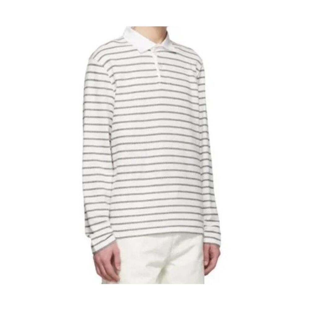 Saturdays New York City White and Black Striped Polo
